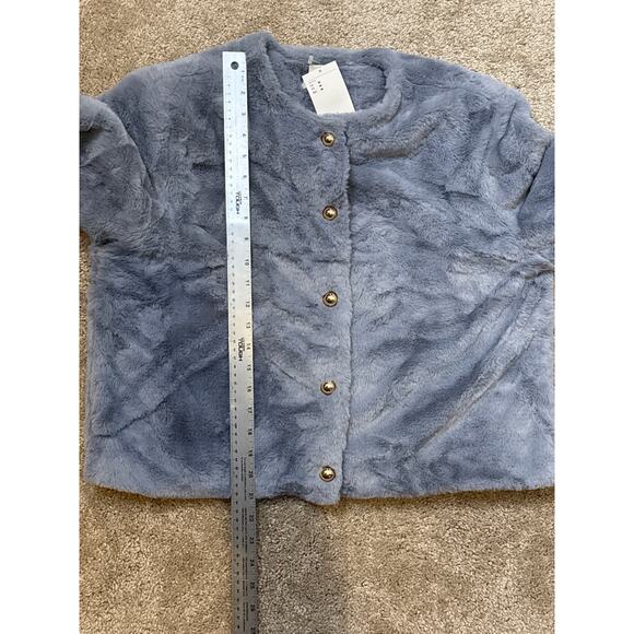 H&M Faux Fur Cropped Jacket Size Medium Oversized - Picture 10 of 10